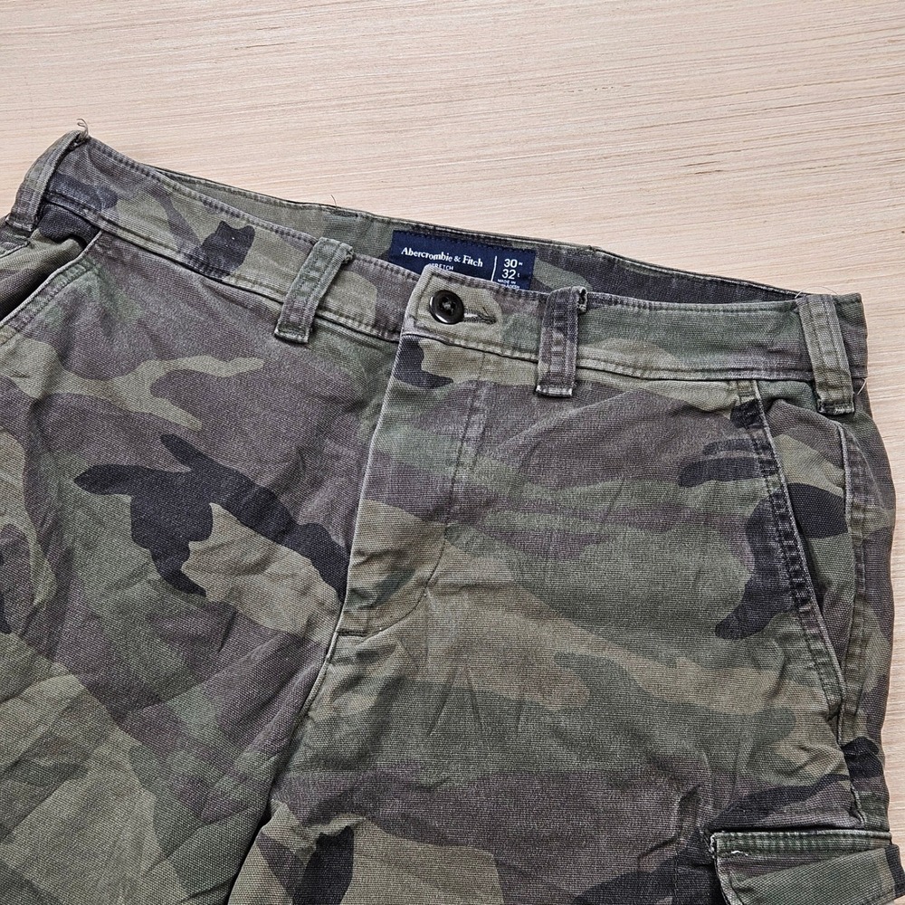 Abercrombie Fitch Cargo Pants Men 30x32 Fit 30x29 Camo Stretch Military Utility
